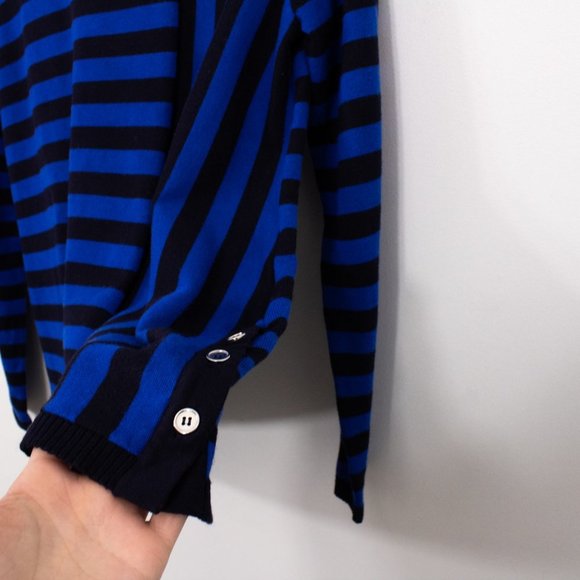 *89th Madison Black & Blue Striped Long Sleeve - Picture 3 of 5